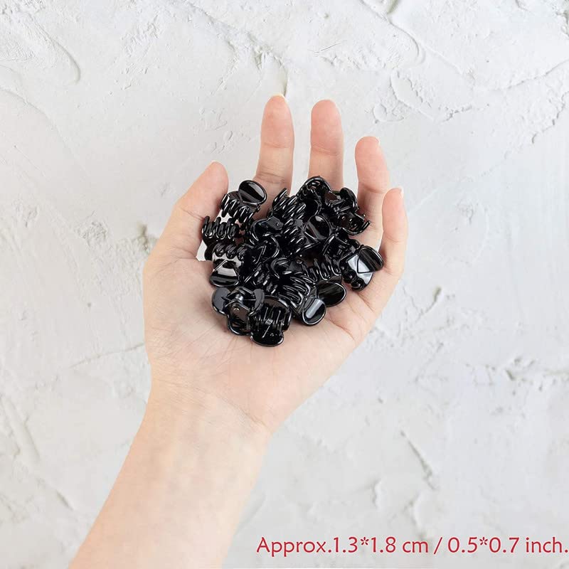 FAMEZA 12 Pack Mini Jaw Clips Plastic Hair Claw Clips for Girls and Women Black Small - Image 3