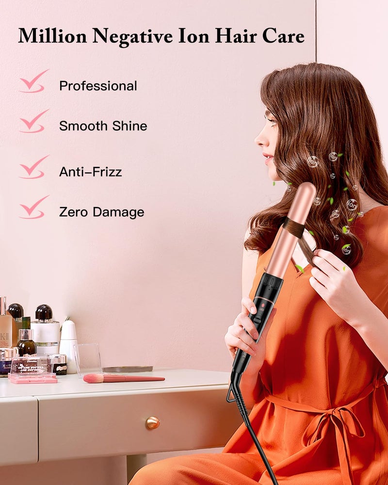 BESTOPE PRO Long Barrel Curling Iron Wand Set, BESTOPE PRO 6 in 1 Curling Wand Set with Ceramic Barrel for Long/Medium Hair, 0.35"-1.25" Interchangeable Hair Wand Curler, Dual Voltage, Include Glove & Clips - Image 5
