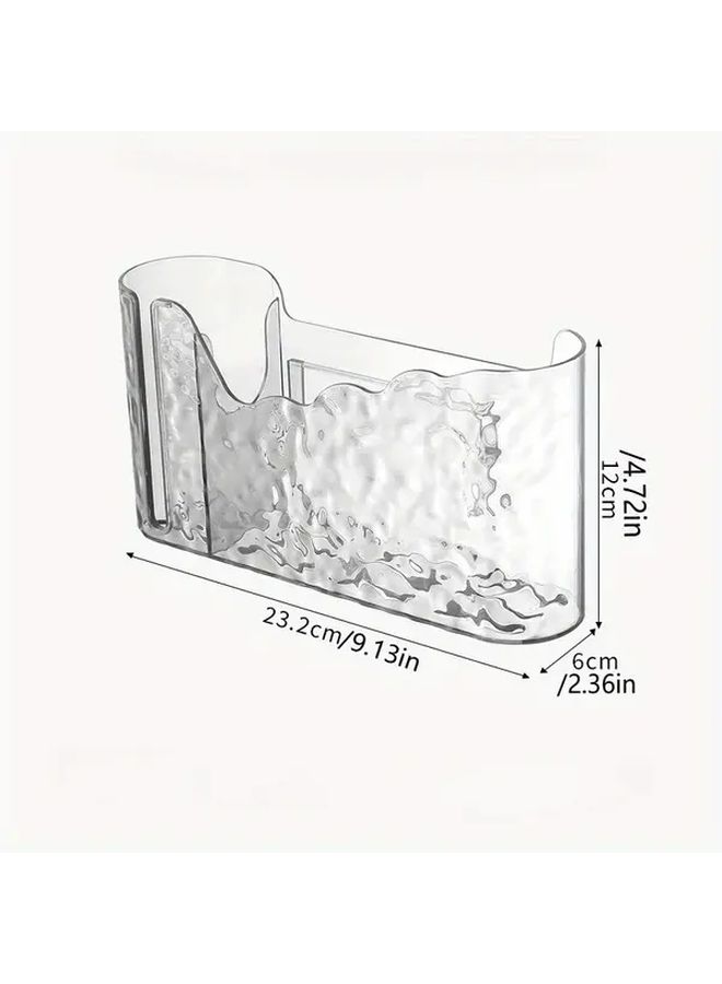 Gray Wall Mounted Trash Bag Organizer No Drill Storage Box Multiple Compartments Durable Plastic - Image 4