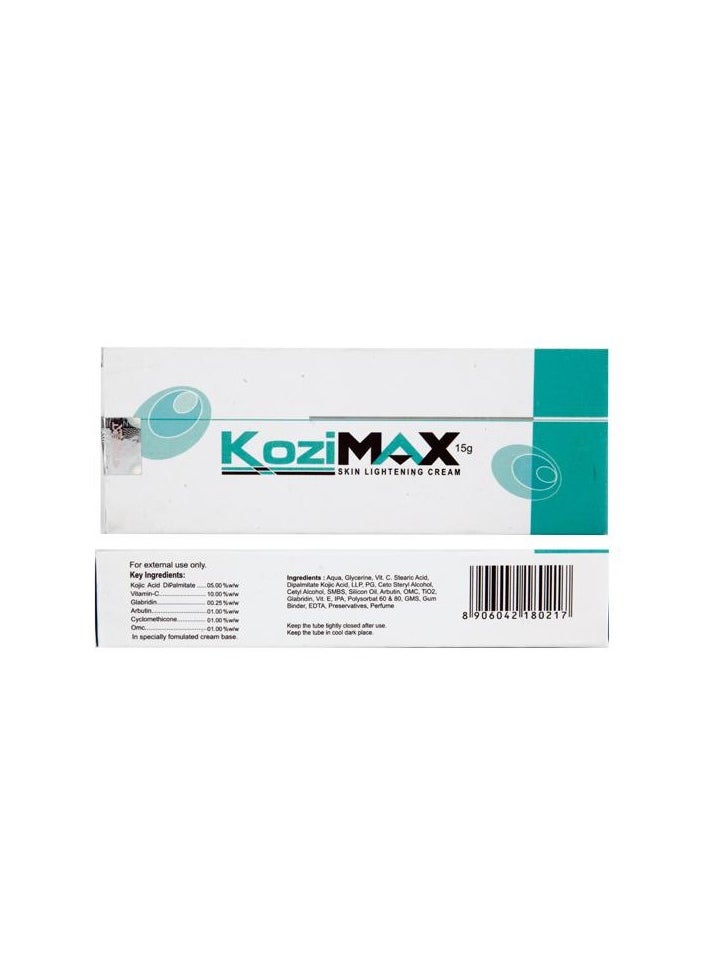 Kozimax - Kozimax Skin Lightening Cream – 15g | With Kojic Acid, Vitamin C, Glabridin & Arbutin | Brightens Skin Tone & Reduces Pigmentation - Image 1