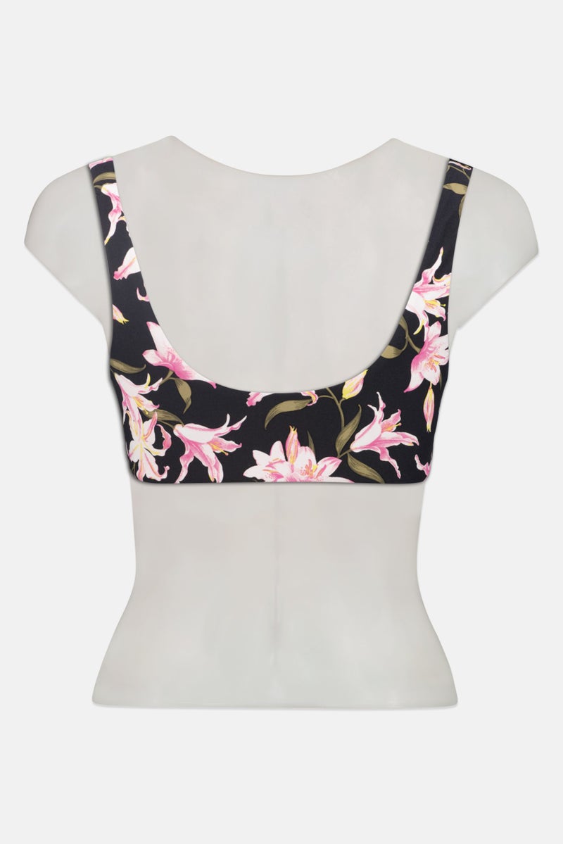 Billabong Women Floral Print Non Padded Sports Bra, Multicolor - Image 2