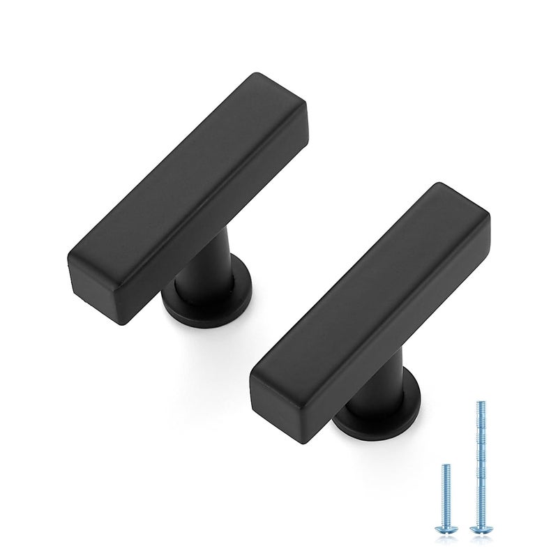 JOY DECOR 30 Pack Matte Black Single Hole Center Cabinet Hardware Handles Stainless Steel Square Dresser Pulls Black Kitchen Drawer Handles for Cabinets - Image 2