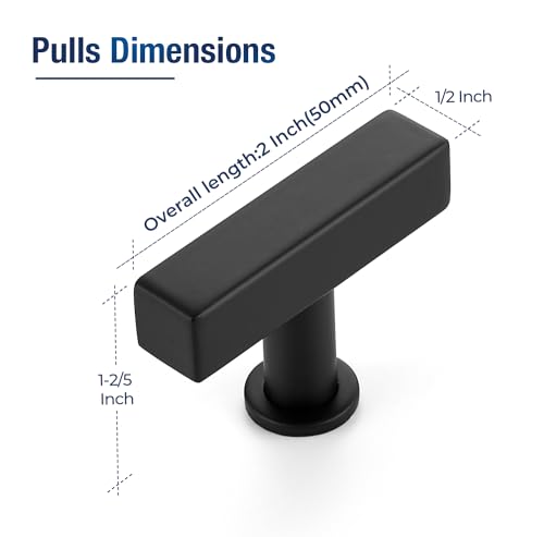 JOY DECOR 30 Pack Matte Black Single Hole Center Cabinet Hardware Handles Stainless Steel Square Dresser Pulls Black Kitchen Drawer Handles for Cabinets - Image 3
