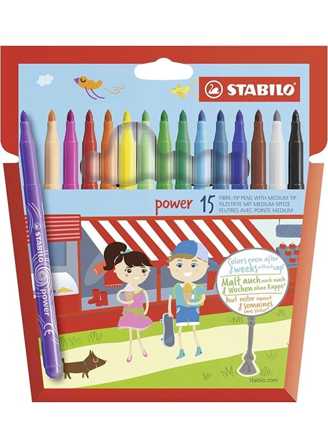 STABILO Wallet Of 15 Felt Tip Pens - Image 1
