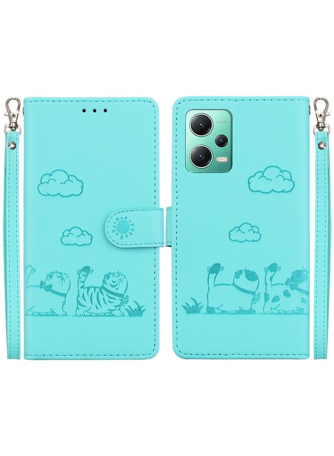 The Bros Case For Xiaomi Poco X5 Cute Cats RFID Leather Phone Case