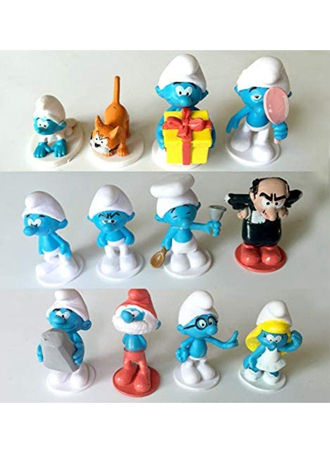 Generic - 12-Piece Smurfs Action Figure Set Sturdy And Durable 10x5x5cm Cartoon Toys for Boys and Girls, Smurf Toy Figurine - Image 1