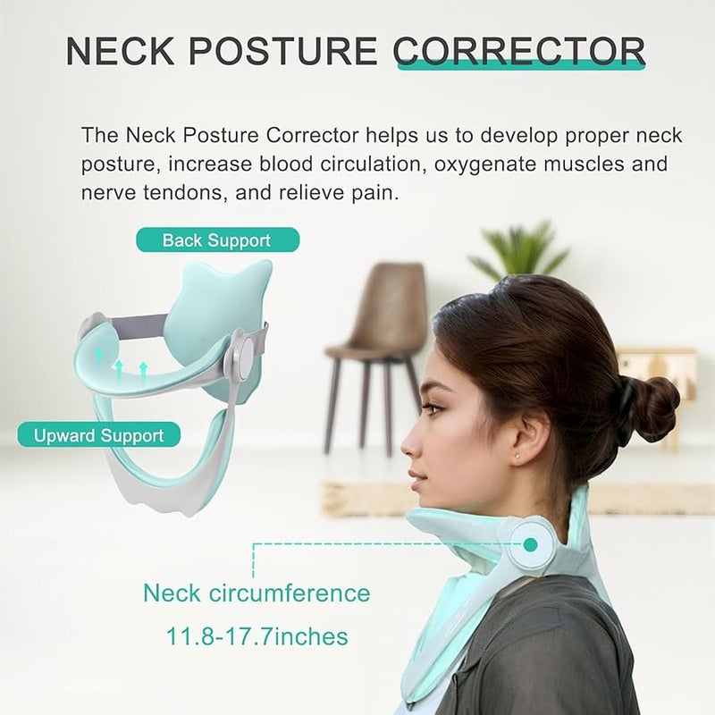 BTKASN 360°Adjustable Neck Brace for Posture Correction, Cervical Neck Traction Device for Neck Pain and Support, Neck Stretcher Neck Decompression Devices for Forward Head Posture Correction - Image 2