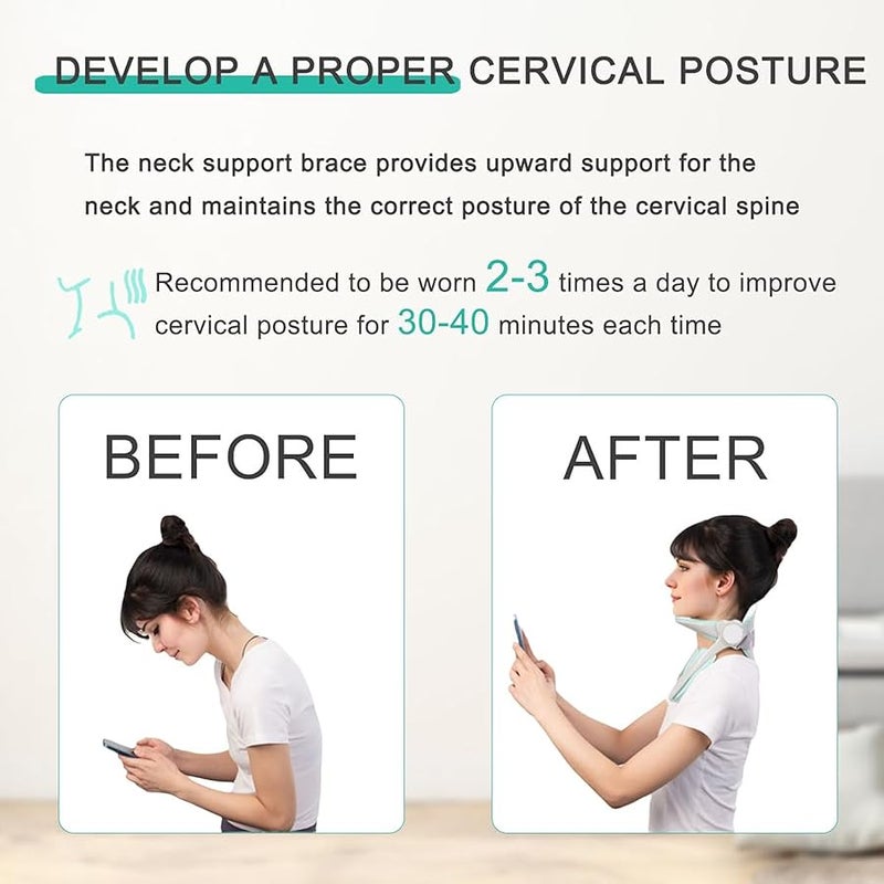 BTKASN 360°Adjustable Neck Brace for Posture Correction, Cervical Neck Traction Device for Neck Pain and Support, Neck Stretcher Neck Decompression Devices for Forward Head Posture Correction - Image 5