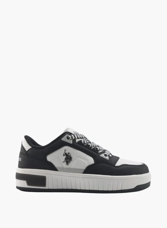 يو اس بولو اسن Women's Panelled Lace-Up Sneakers