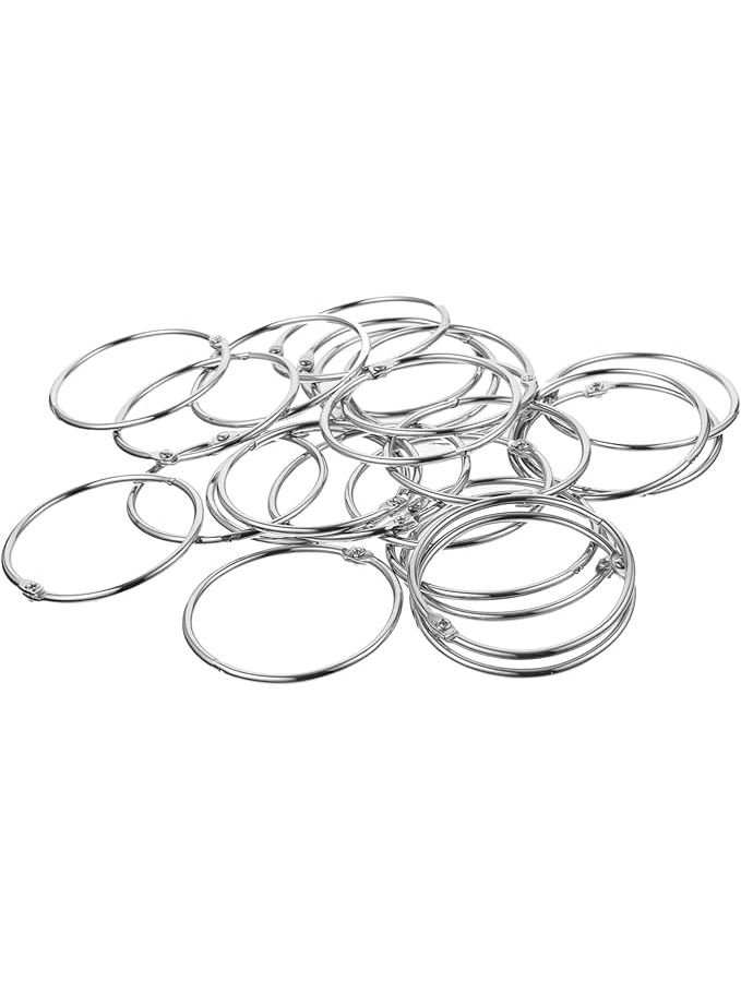 Rustproof Metal Shower Curtain Hooks 24 Pack Silver For Bathroom Rods Accessories - Image 1