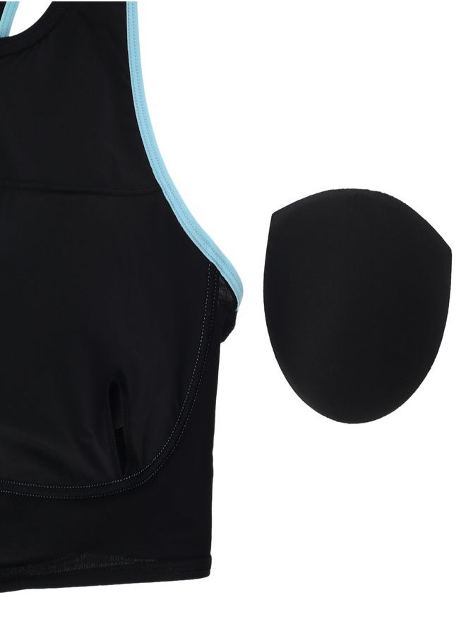 Joss Joss Women’s Zip Bodice Black/Blue – Chlorine-Resistant Creora Highclo, UPF 50+, Removable Cups, Ideal for Active Beach & Pool Days  - Image 5