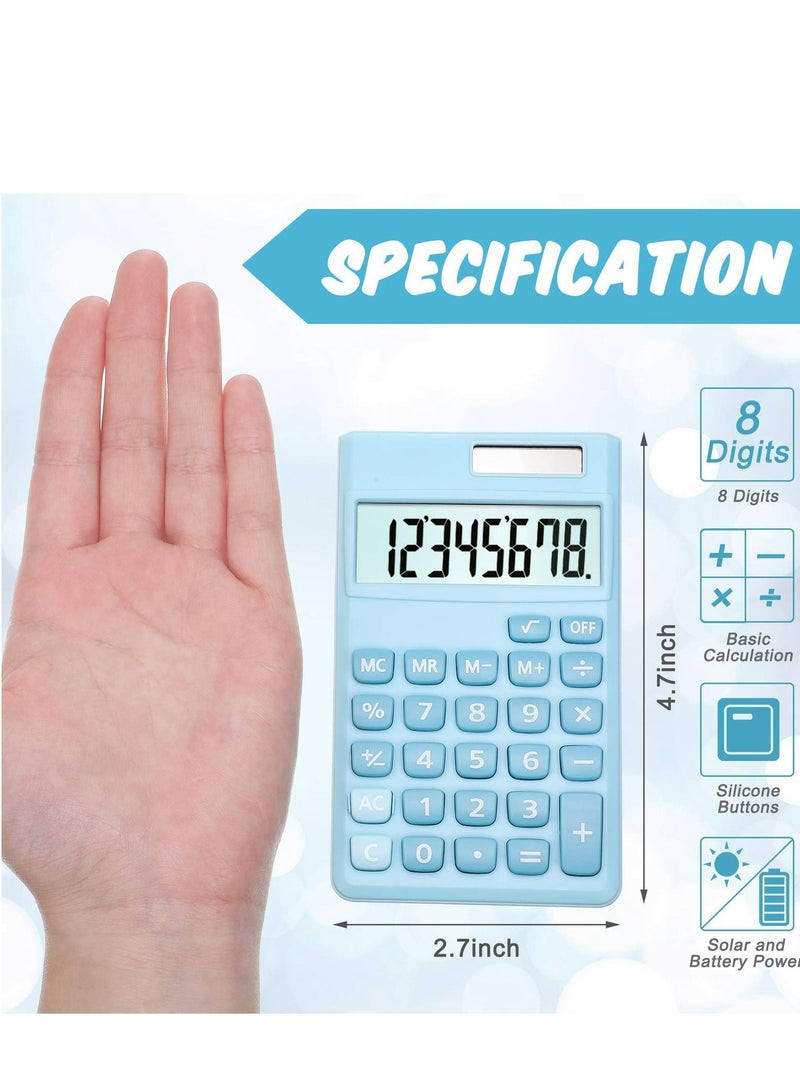 Y&D Digital Calculators, 2 PcsSchool Office Basic Mini Desktop Standard Calculators with 8-Digit LCD Display, Battery Solar Power Smart Calculator for Home School - Image 2