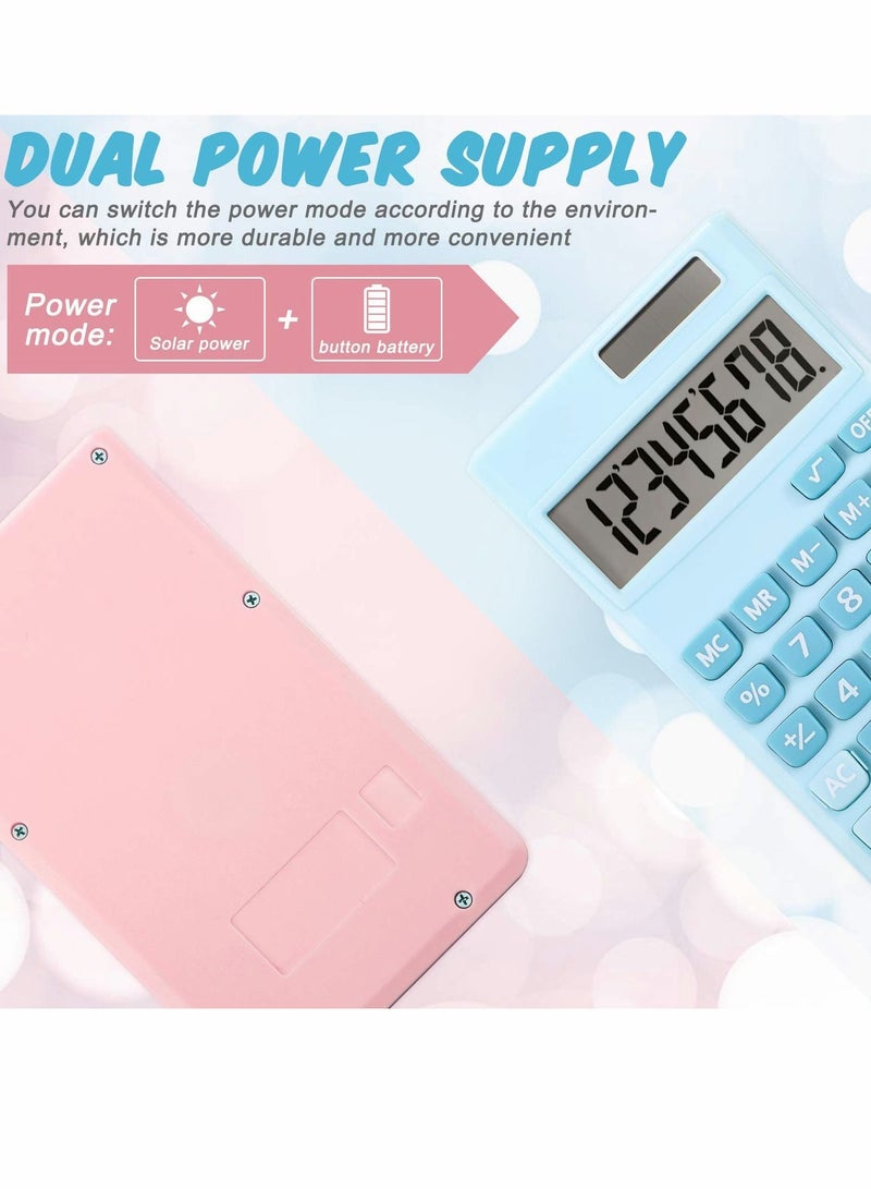 Y&D Digital Calculators, 2 PcsSchool Office Basic Mini Desktop Standard Calculators with 8-Digit LCD Display, Battery Solar Power Smart Calculator for Home School - Image 4