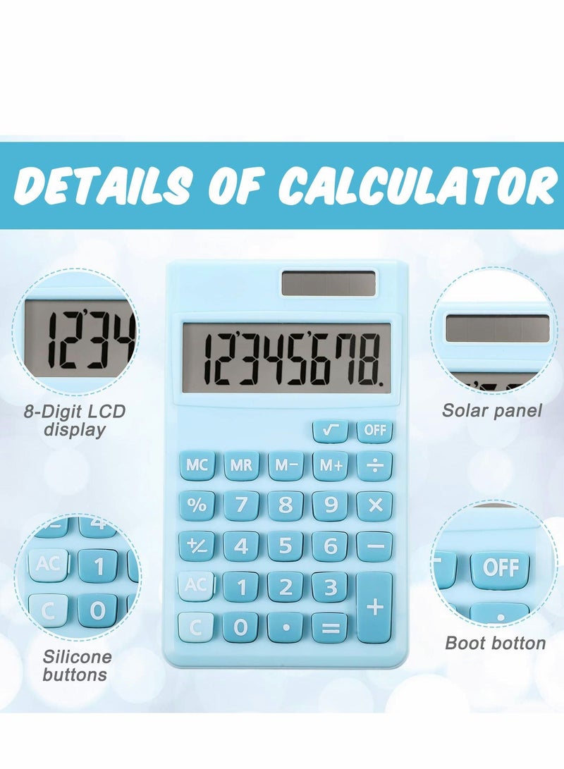 Y&D Digital Calculators, 2 PcsSchool Office Basic Mini Desktop Standard Calculators with 8-Digit LCD Display, Battery Solar Power Smart Calculator for Home School - Image 3