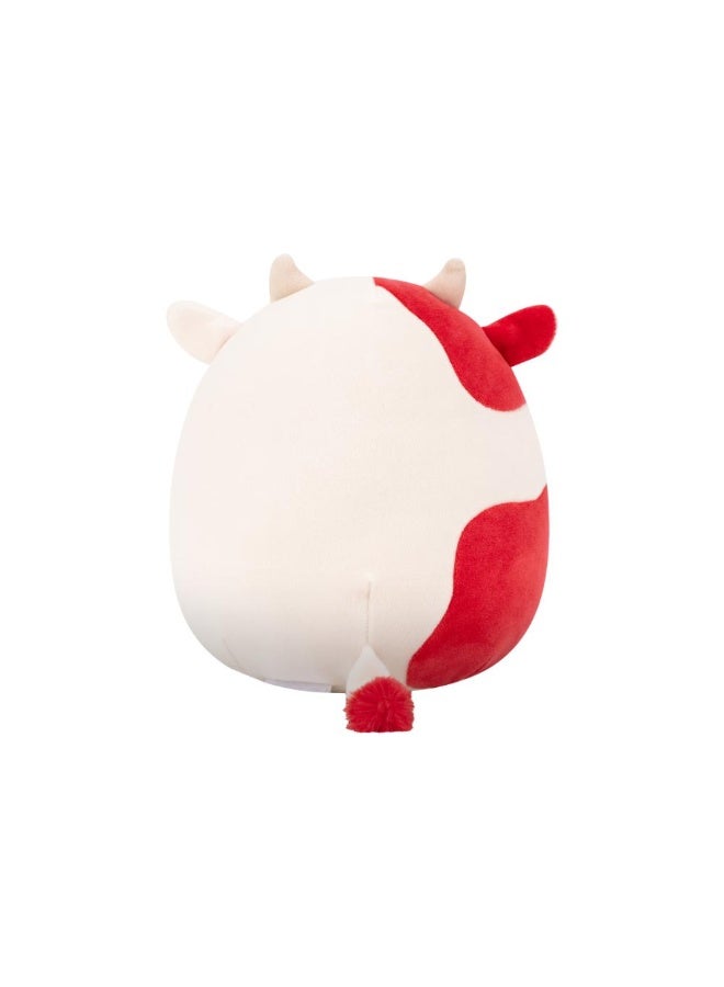 Squishmallows SQCR - Little Plush (7.5" Squishmallows) (Claudio - Cream and Burgundy Spotted Cow W/Mushroom Embroidery) - Image 4
