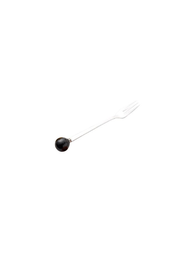 Cream Style Advanced Fruit Fork Suit Multi-purpose Ceramic Cheese Storage Can Bar Decoration Good Hand Ceremony-Specification:Black Fork - Image 1