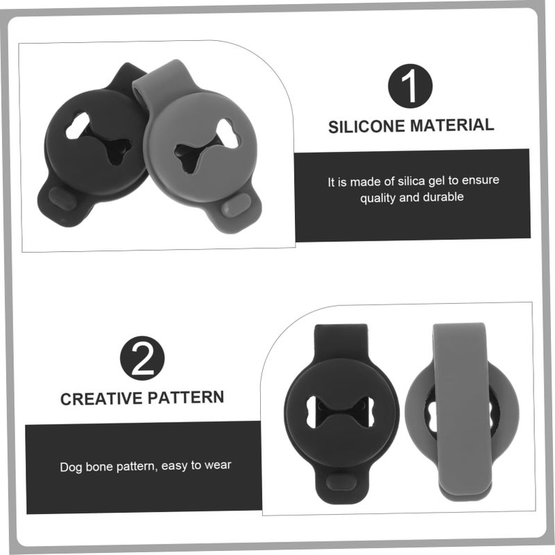 2 Pcs Dog Protective Sleeves Wear Resistant Bone Pattern Grey - Image 4