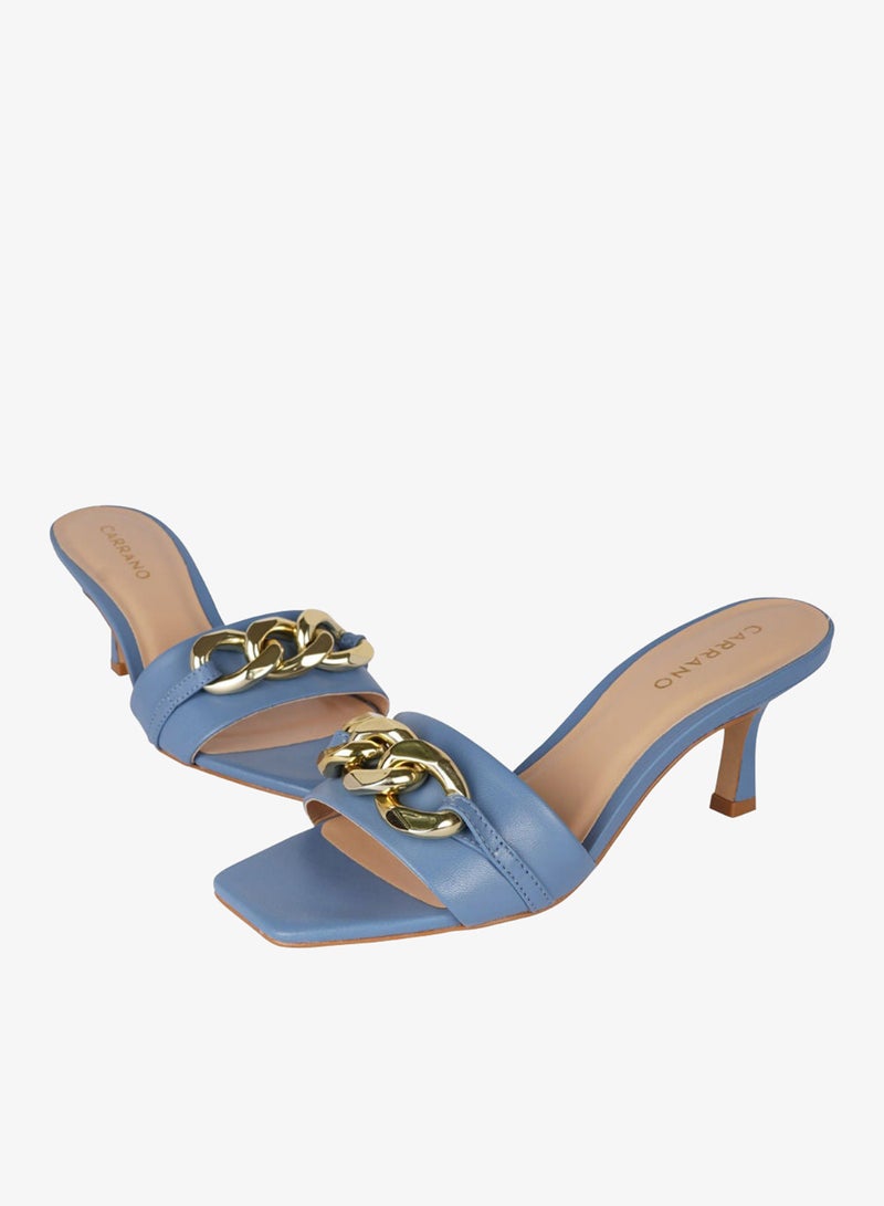 Carrano Ladies Open Back Chain-detail Thin Heel Sandals 322017 Cab415 - Image 2