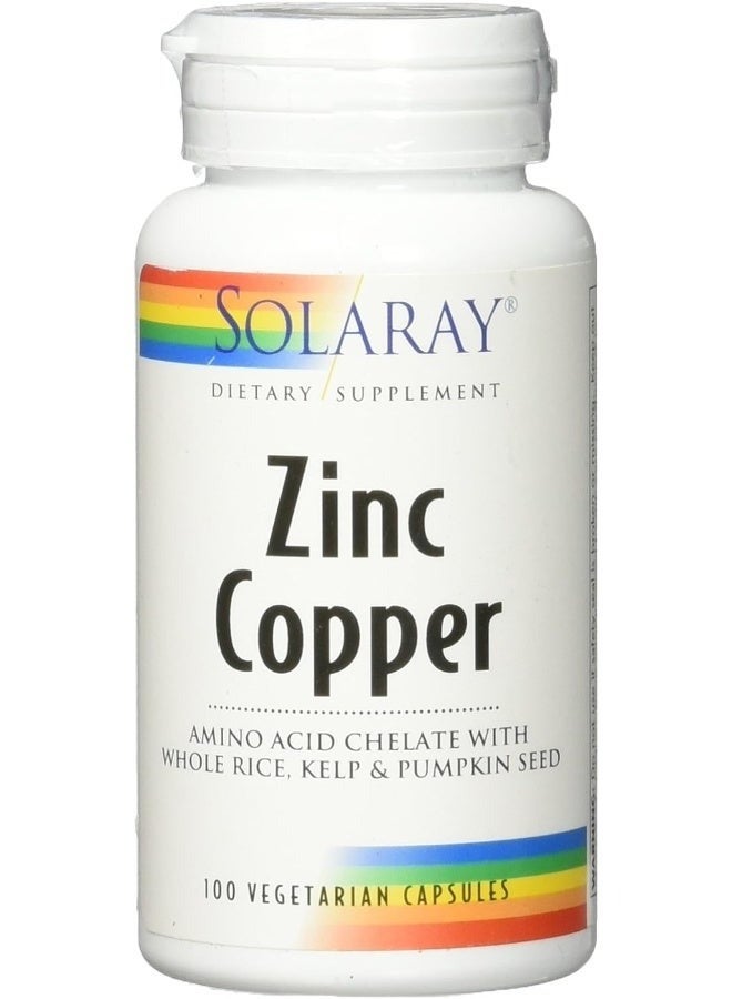 SOLARAY Zinc Copper (100 Veg Caps) - Image 1