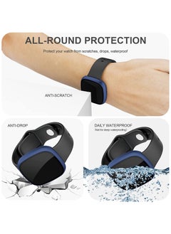 KASTWAVE Screen Protector for Fitbit Sense/Versa 3 with HD Tempered Glass Sensitive Touch Protective Case, Hard PC Cover with Full Coverage Bumper for Sense/Versa 3 Smartwatch (Blue/Black/Transparent)[3 Pack]  - Image 5
