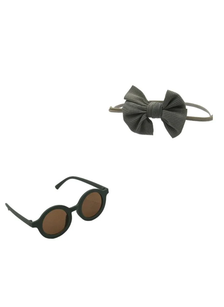 دىدانيالا D' Daniela - Glasses and Headband Set For Babies and Girls - Olive