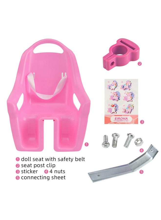 EIRONA Doll Bike Seat For Girls Bicycle Doll Chair For 12 14 16 18 20 Inch Bike American Girl Kids Children Bike Accessories For Doll Pink - Image 3