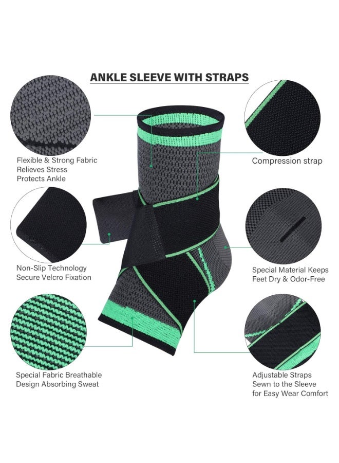 Adjustable Compression Ankle Brace - Elastic Support for Ligament Damage, Weak Ankles, Sprained Ankle, & Achilles Tendon Relief - Image 4