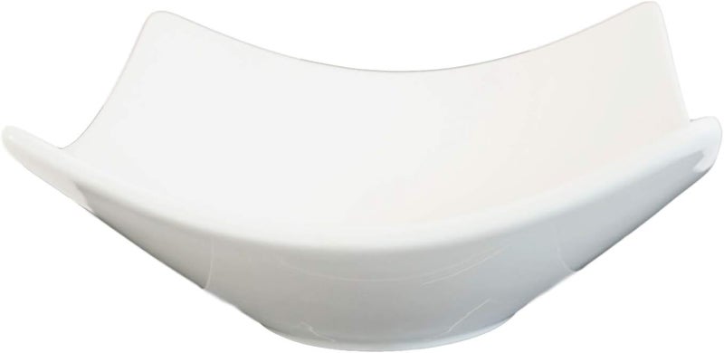 Ebros Gift Pack Of 6 Contemporary Modernist Natural White Quad Cornered 12oz Rice Soup Cereal Sauce Dessert Porcelain Bowls Home Decor Zen Asian Fusion Accent Housewarming Birthday Gifts Bowl Set - Image 2