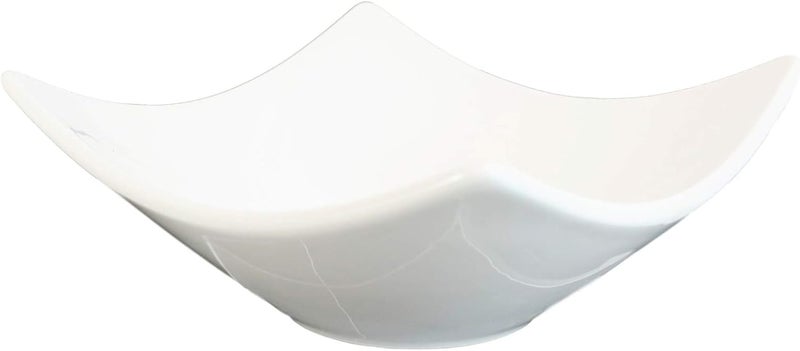 Ebros Gift Pack Of 6 Contemporary Modernist Natural White Quad Cornered 12oz Rice Soup Cereal Sauce Dessert Porcelain Bowls Home Decor Zen Asian Fusion Accent Housewarming Birthday Gifts Bowl Set - Image 3
