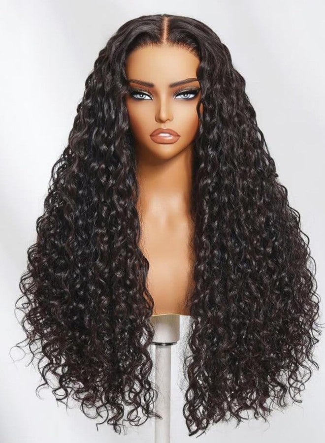 UNICE Water Wave 7x5 Bye Bye Knots Lace Front Wigs Human Hair with Drawstring Pre Everything Glueless Wig Pre Plucked Pre Cut Bleached Knots Put on and Go Wig Natural Hairline 150% Density 16 inch - Image 4