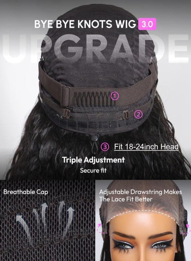 UNICE Water Wave 7x5 Bye Bye Knots Lace Front Wigs Human Hair with Drawstring Pre Everything Glueless Wig Pre Plucked Pre Cut Bleached Knots Put on and Go Wig Natural Hairline 150% Density 16 inch - Image 5