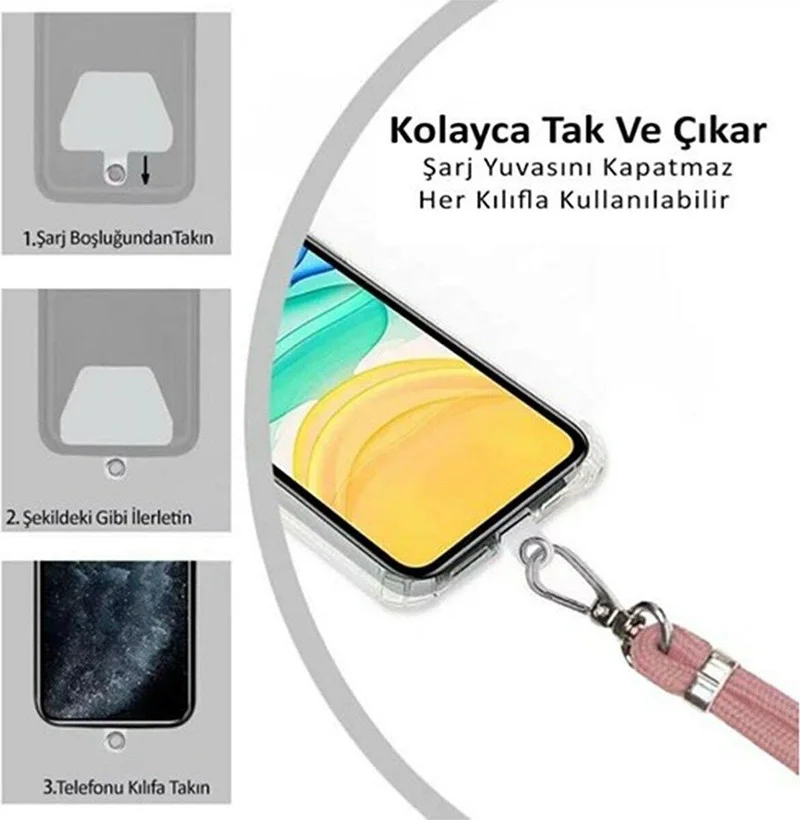 باهلس Teddy Plush Black Phone Neck Strap Compatible with All Cases