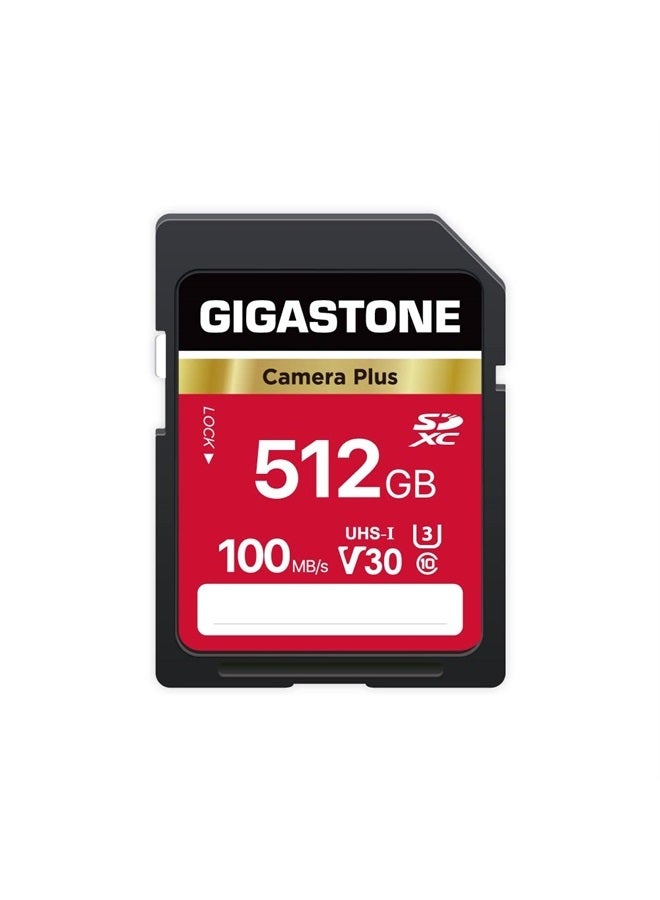 Gigastone 512GB SD Card, Camera Plus, V30 SDXC Memory Card High Speed UHD Video Compatible with Canon Nikon Sony Pentax Kodak Olympus Panasonic Digital Camera, with 1 Mini case - Image 1