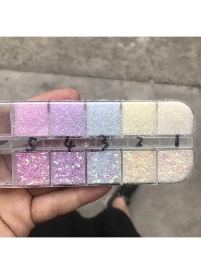 PrettyG 10 Boxes Set Uv Color Changing Powder Glitter Festival Rave Beauty Makeup Face Body Nail Art Decoration Uv 10C - Image 4