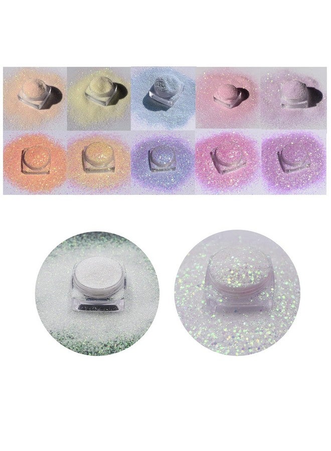 PrettyG 10 Boxes Set Uv Color Changing Powder Glitter Festival Rave Beauty Makeup Face Body Nail Art Decoration Uv 10C - Image 2