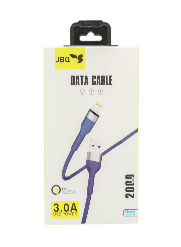JBQ USB Power Lightning Data Cable with Quick Charge for iPhones/iPads High Speed 3.0A, 2Mtr CA-2M