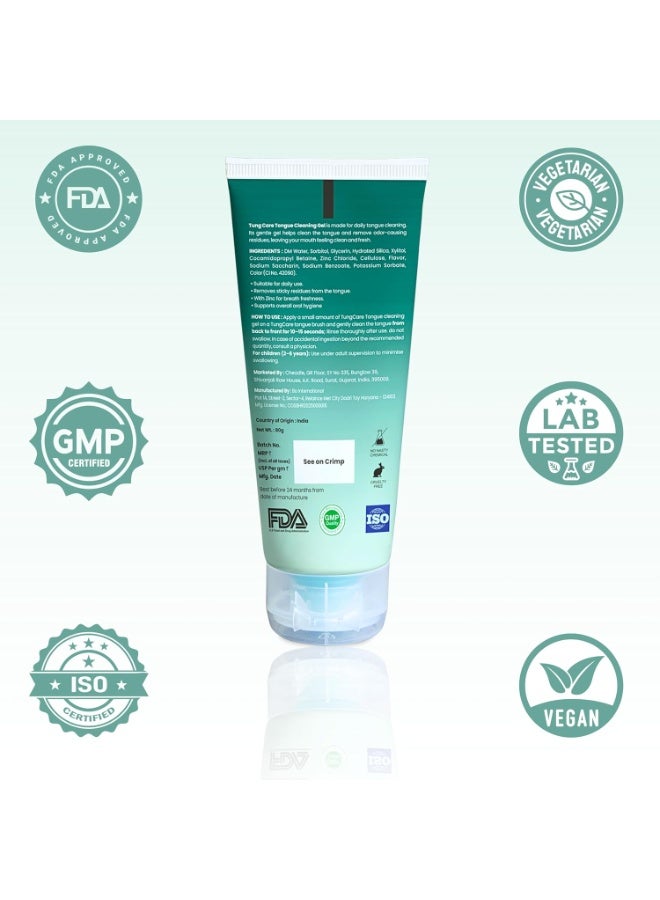 Tung Tongue Cleaner for Adults & Kids | Bad Breath Control | Gel+Brush - Image 3