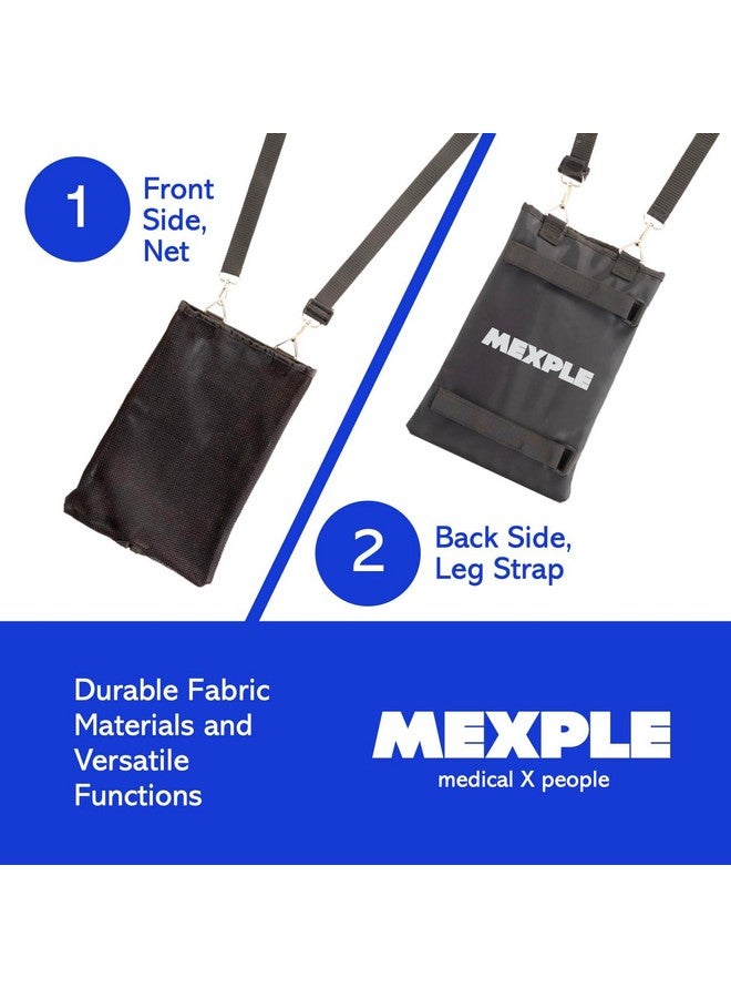 MEXPLE حامل كيس البول MEXPLE UroXling | حامل كيس تصريف البول للساق مع حزام قابل للتعديل | للمرضى الذين يخضعون للغسيل الكلوي وسلس البول للاستخدام المنزلي، في الهواء الطلق، على الكرسي المتحرك وفي السرير - أسود (2000 مل) - Image 3