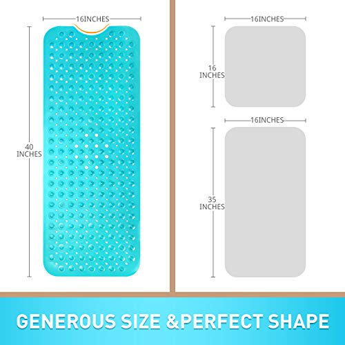 Sheepping Baby Bath Mat Non Slip Extra Long Bathtub Mat for Kids 40 X 16 Inch - Eco Friendly Bath Tub Mat with 200 Big Suction Cups,Machine Washable Shower Mat (Green) - Image 4