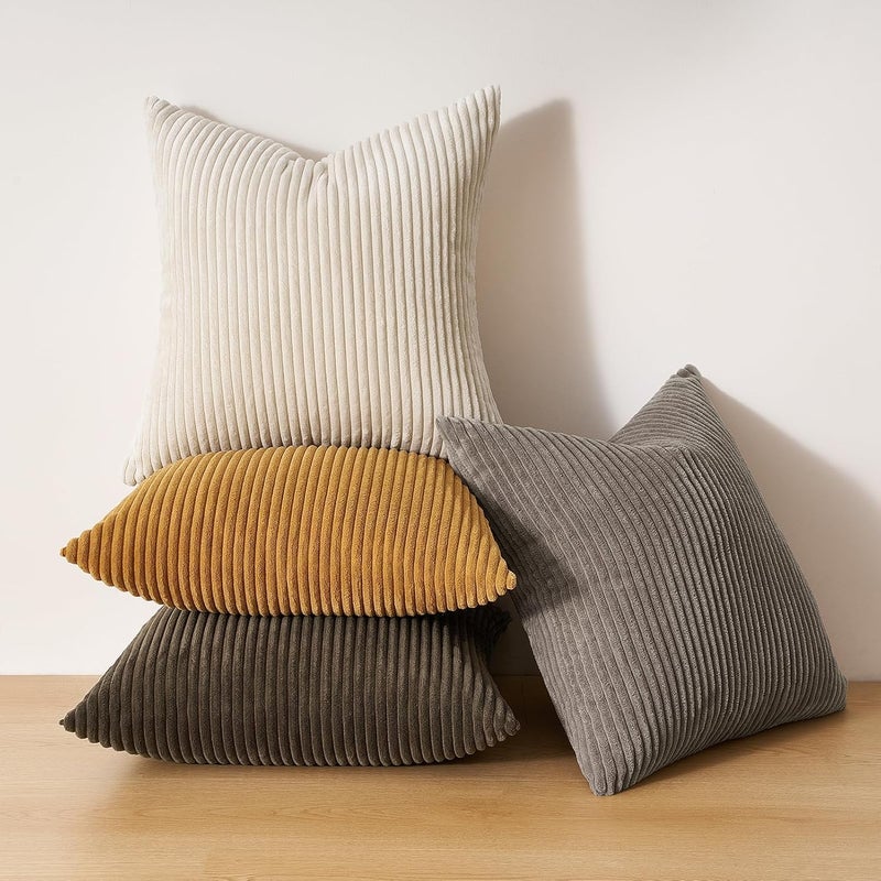 غطاء وسادة زخرفي من نوع ، مقاس 45×45 سم، بتصميم أزرق فاتح، مناسب لديكور غرف النوم والصالون (4 قطع) - Image 5