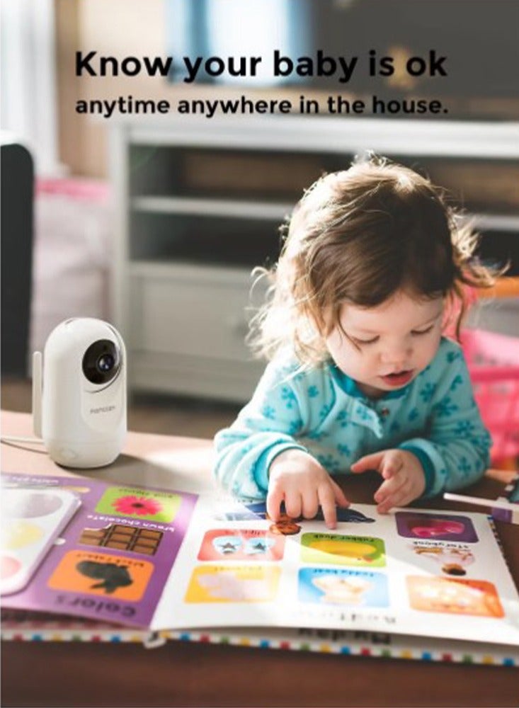Video Baby Monitor, 1080P 5 Inch HD Baby Monitor with Camera and Audio, Infrared Night Vision, 5000mAh Battery, Two-Way Audio, Temperature Sensor, Lullabies and 960 Feet Range, Perfect for New Moms