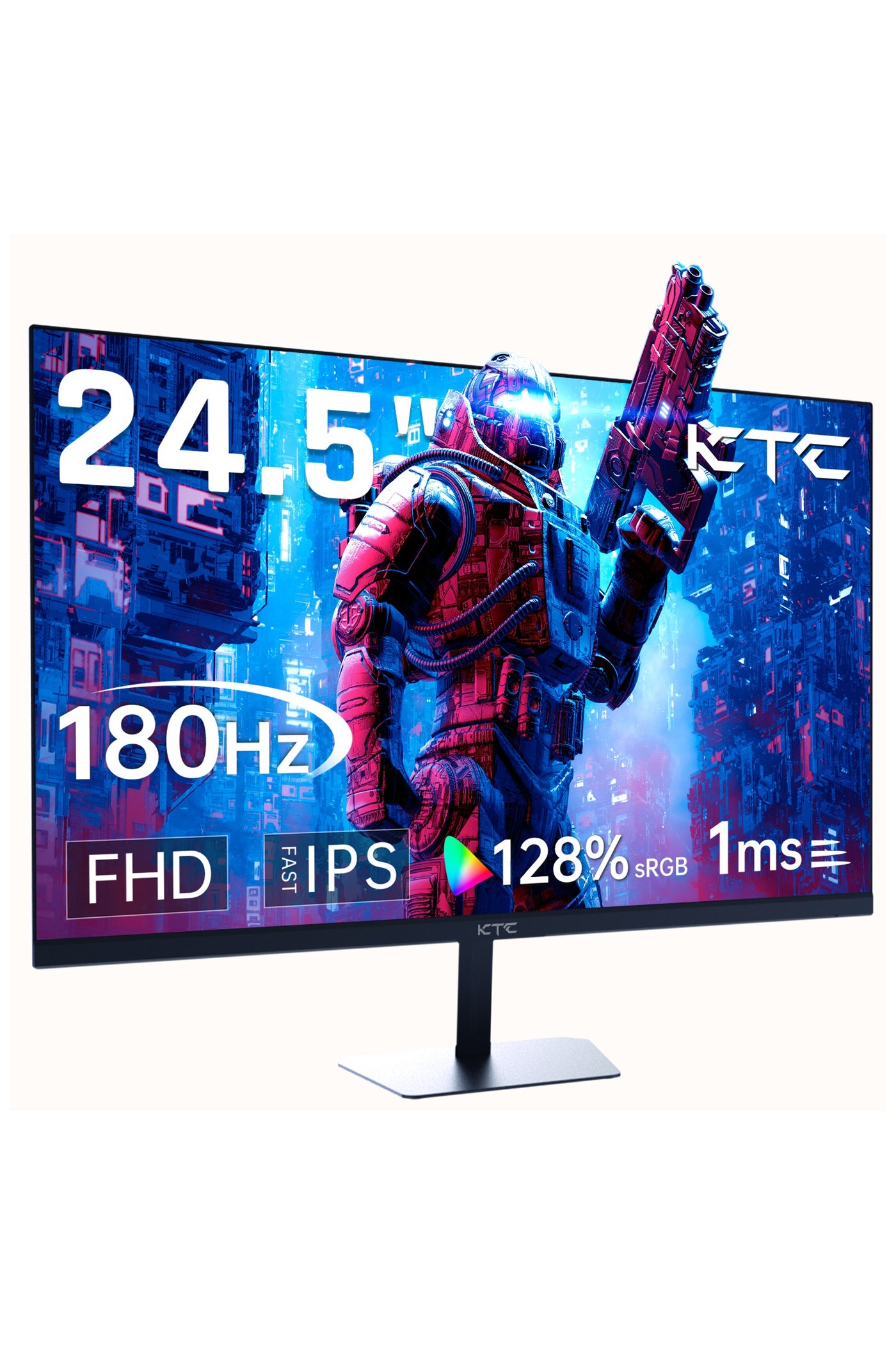 KTC 25 Inch 180Hz Gaming Monitor, FHD 1080P Fast IPS Frameless Computer Monitor with Adaptive Sync, Eye Care PC Gamer Monitor, HDMIx2, DisplayPort, VESA Mountable, Tilt Adjustable, H25T7