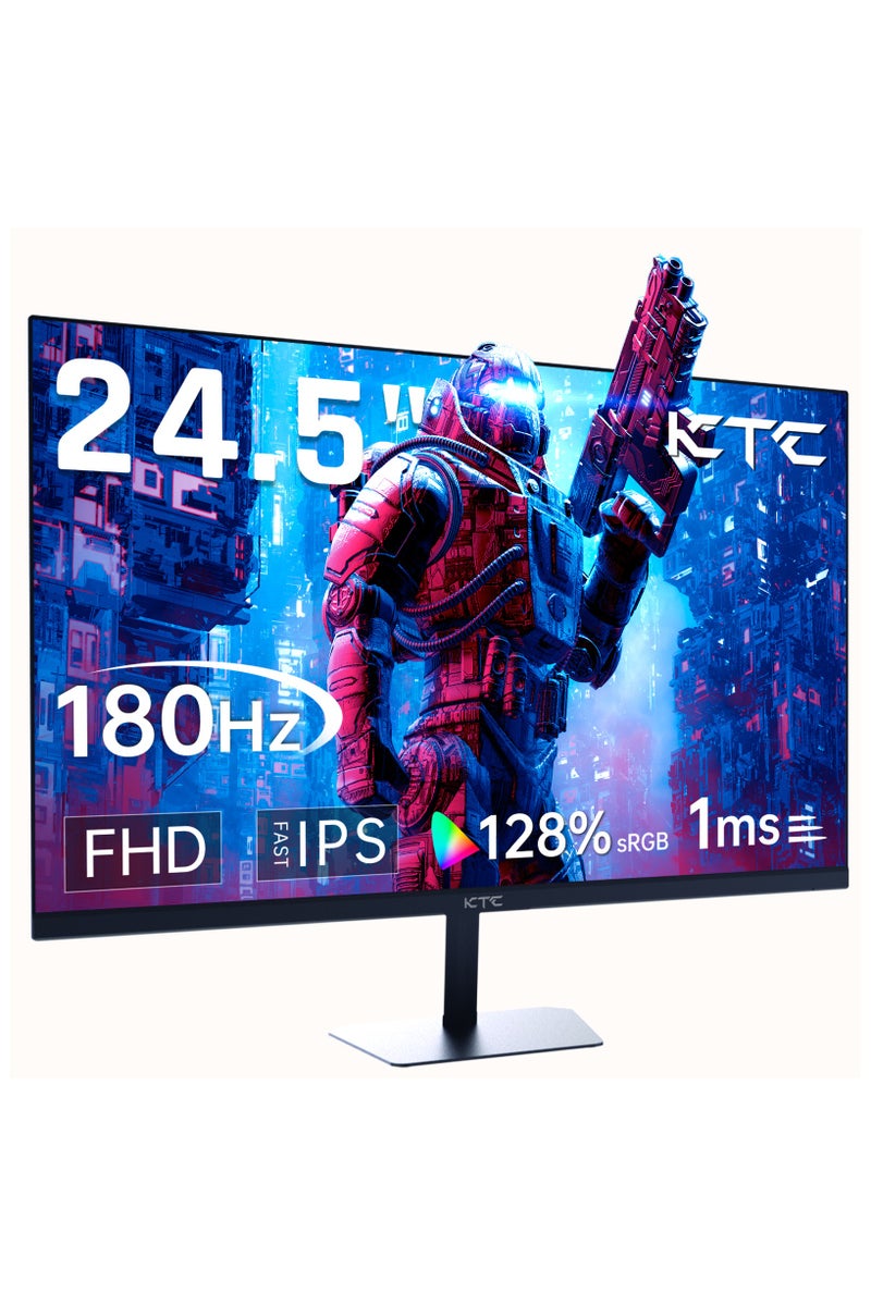 KTC 25 Inch 180Hz Gaming Monitor, FHD 1080P Fast IPS Frameless Computer Monitor with Adaptive Sync, Eye Care PC Gamer Monitor, HDMIx2, DisplayPort, VESA Mountable, Tilt Adjustable, H25T7 - Image 1