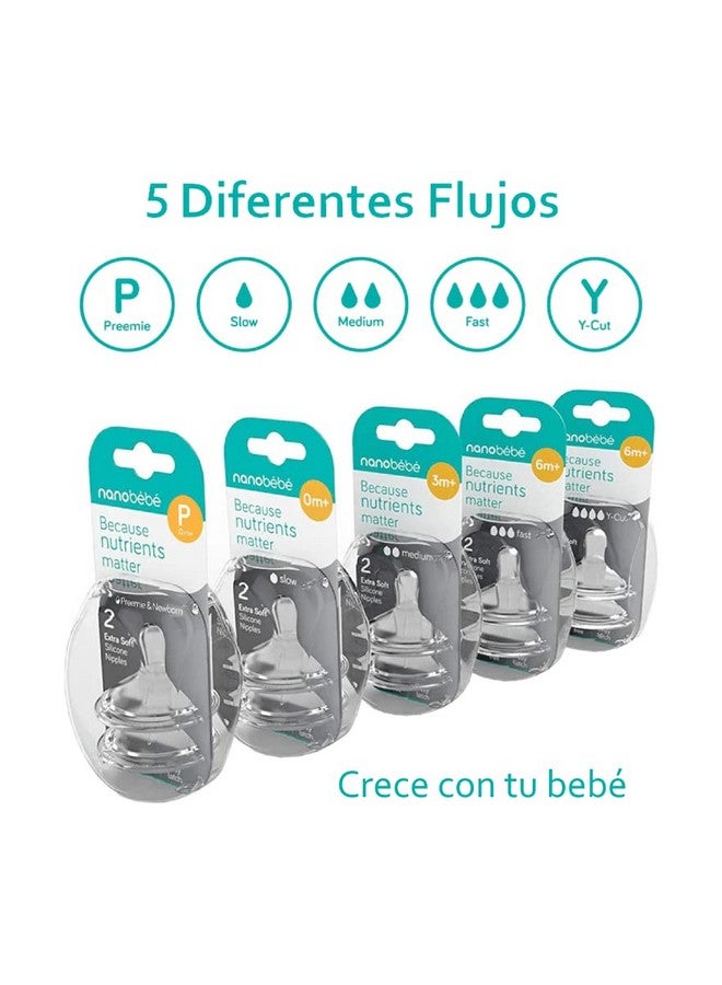 NANOBÉBÉ Nanobebe Flexy Silicone Bottles Nipples Triple Vented Twin-Pack - Slow Flow - Image 5