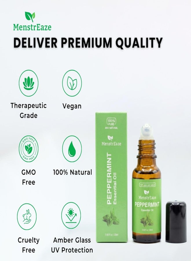 MenstrEaze Peppermint Essential Oil Roll On, Value Size, Migraine & Headache Support, High Potency, Mentha Piperita, 100% Pure Natural, Refreshing and Calming, Nausea Support, 20ml - Image 5