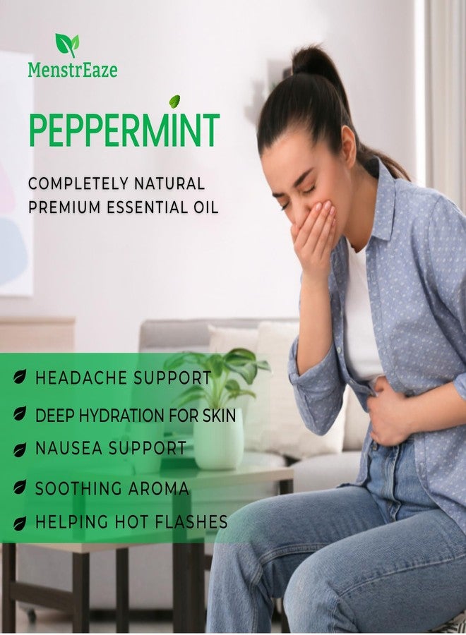MenstrEaze Peppermint Essential Oil Roll On, Value Size, Migraine & Headache Support, High Potency, Mentha Piperita, 100% Pure Natural, Refreshing and Calming, Nausea Support, 20ml - Image 2