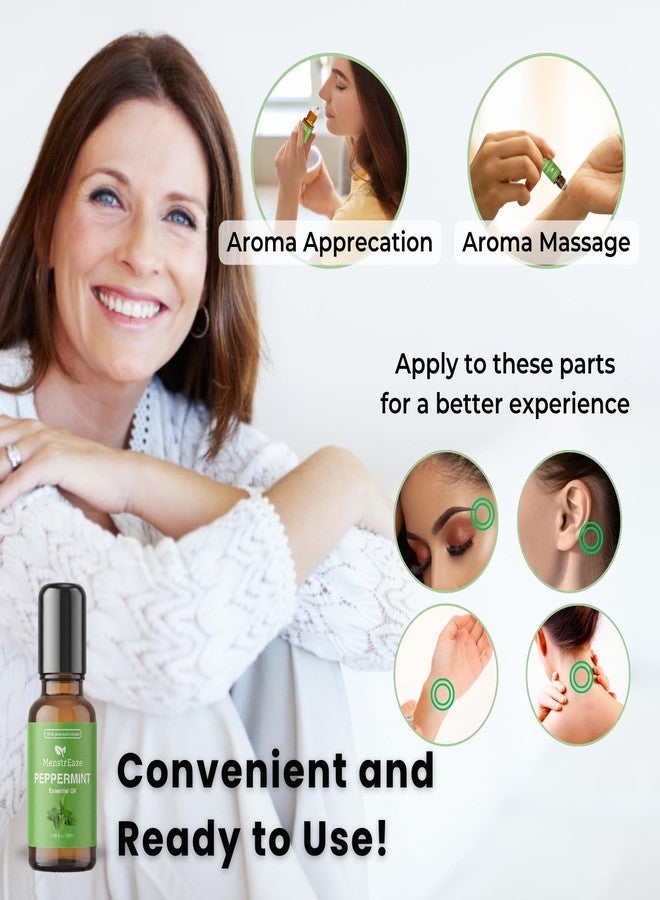 MenstrEaze Peppermint Essential Oil Roll On, Value Size, Migraine & Headache Support, High Potency, Mentha Piperita, 100% Pure Natural, Refreshing and Calming, Nausea Support, 20ml - Image 4