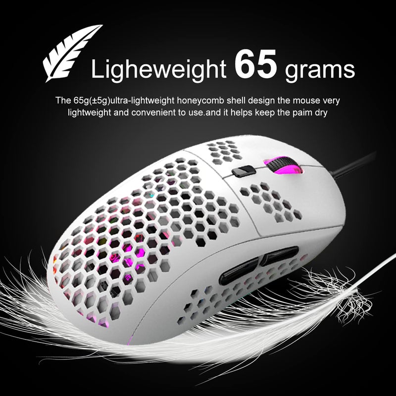 XINMENG 60% Gaming Keyboard and Mouse Combo Samll Mini RGB LED Backlight Mechanical Feeling and RGB 6400 DPI Honeycomb Optical Mouse,Gaming Mouse pad for Gamers and Typists - Image 4