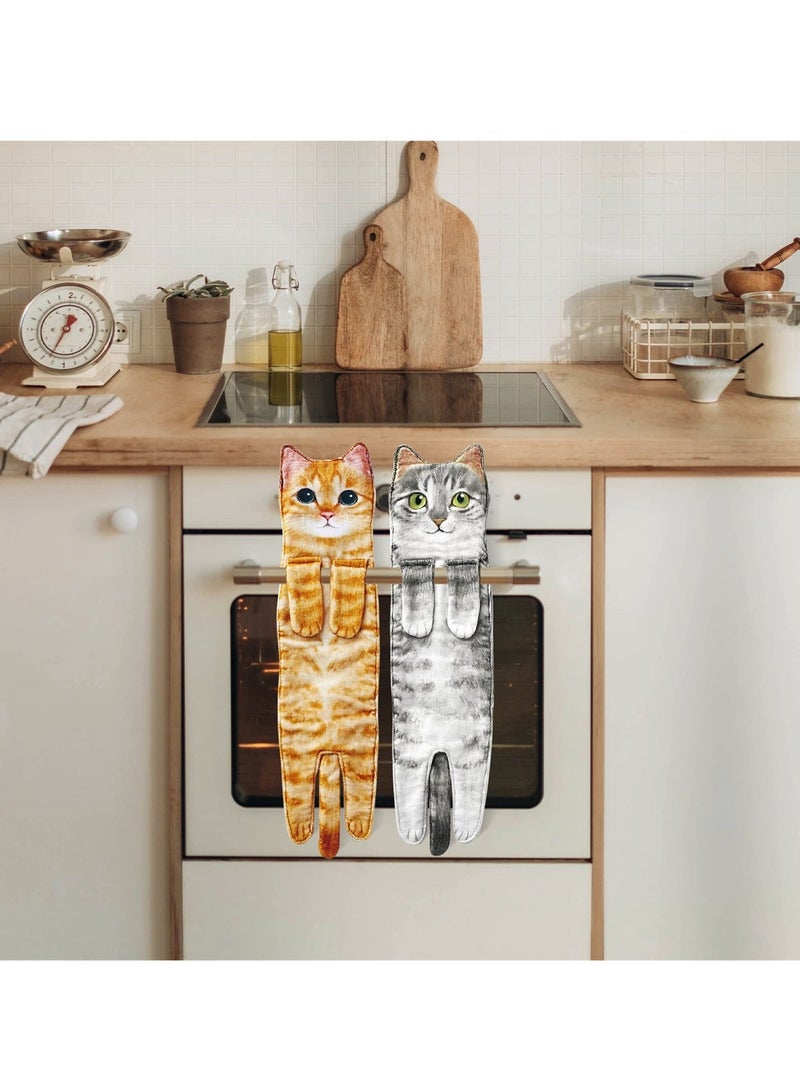 Cute Cat Funny Hand Towel Decorative Bathroom and Kitchen Towels Super Absorbent Soft Unique Gift for Lovers Ideal Valentines Mothers Day Housewarming Birthdays - Image 5