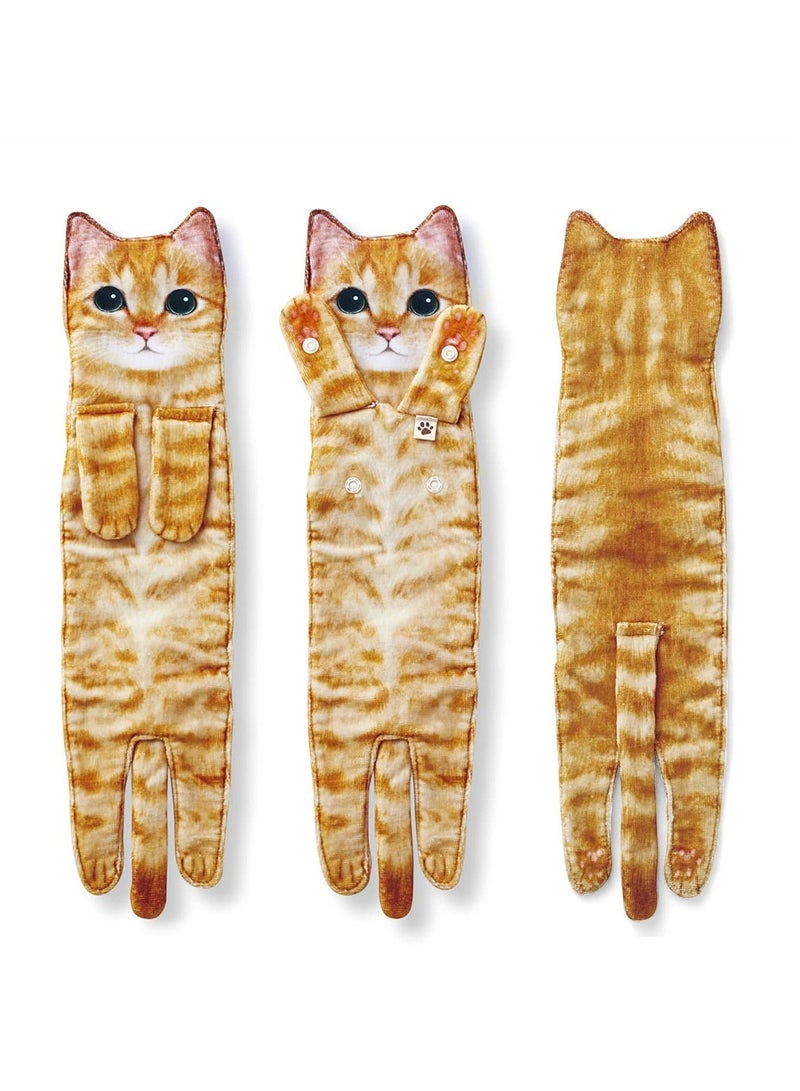 Cute Cat Funny Hand Towel Decorative Bathroom and Kitchen Towels Super Absorbent Soft Unique Gift for Lovers Ideal Valentines Mothers Day Housewarming Birthdays - Image 2